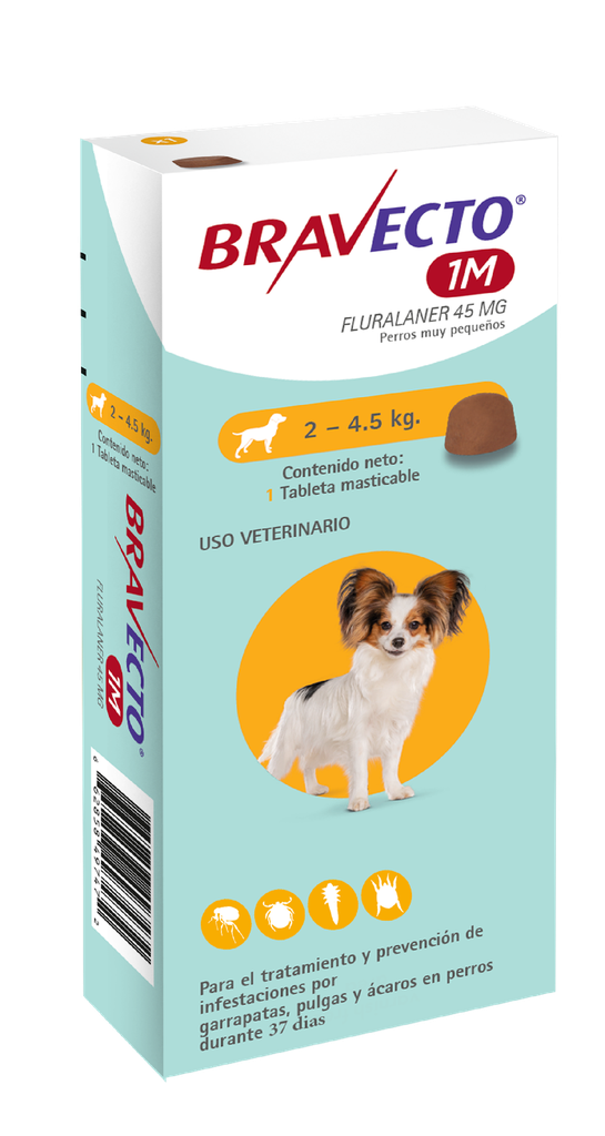 Bravecto Mensual   45MG - 2 a 4,5KG
