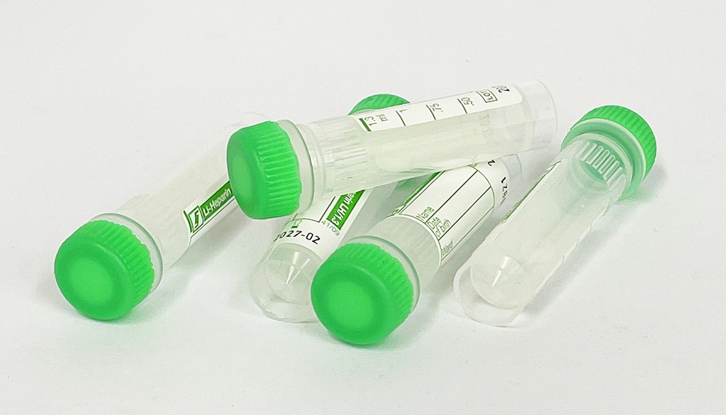 Tubo Tapa Verde Heparina de Litio 100 u.