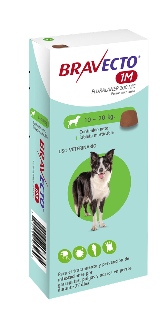 Bravecto Mensual 200MG - 10 a 20KG